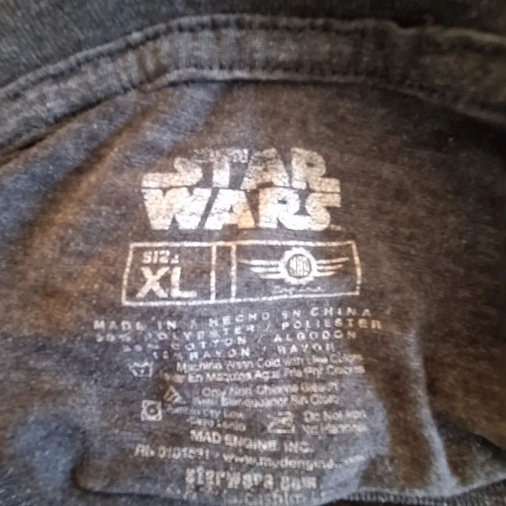 VINTAGE STAR WARS 90s X - Wing Fighter Gray Tee Size XL Good Pre - Owned See Pic - Picture 4 of 4